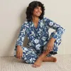 The Company Store Printed Pima Cotton Women's Button-down Pajama Set In Multi