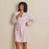 The Company Store Printed Pima Cotton Women's Kimono Robe In Pink