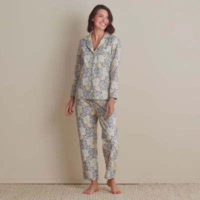 The Company Store Printed Poplin Women's Long Sleeve Button-down Pajama Set In Multi