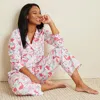 The Company Store Printed Poplin Women's Pajama Set In Pink