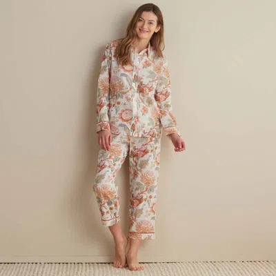 The Company Store Printed Voile Women's Cropped Pajama Set In Multi