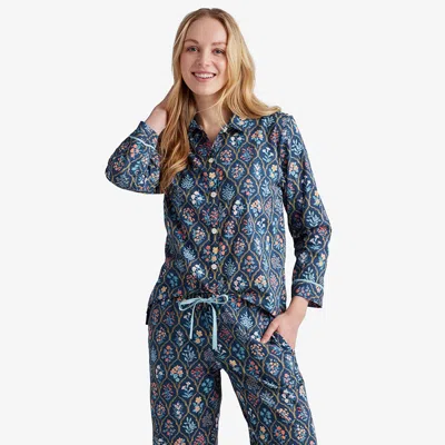 The Company Store Printed Voile Women's Pajama Set In Blue