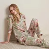 The Company Store Printed Women's Button-down Pajama Set In Multi