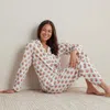 The Company Store Printed Women's Button-down Pajama Set In Multi