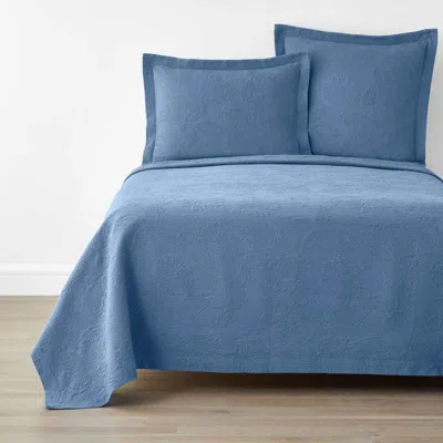The Company Store Putnam Cotton Matelassé Bedspread In Blue