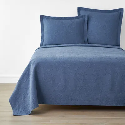 The Company Store Putnam Cotton Matelassé Bedspread In Blue