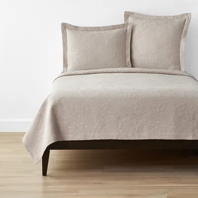 The Company Store Putnam Cotton Matelassé Coverlet In Beige