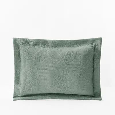 The Company Store Putnam Cotton Matelassé Pillow Cover In Green