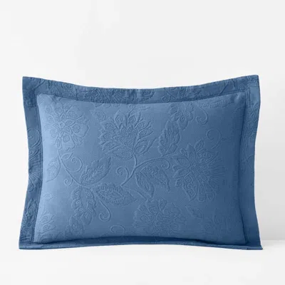 The Company Store Putnam Cotton Matelassé Sham In Blue