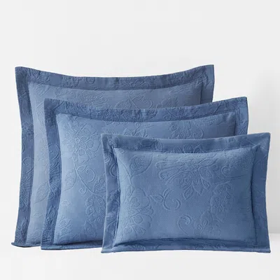 The Company Store Putnam Cotton Matelassé Sham In Blue