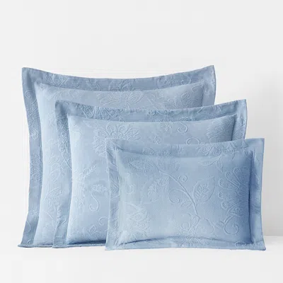 The Company Store Putnam Cotton Matelassé Sham In Dusty Blue