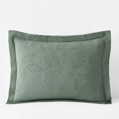 The Company Store Putnam Cotton Matelassé Sham In Green