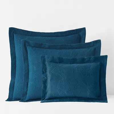 The Company Store Putnam Cotton Matelassé Sham In Midnight Blue