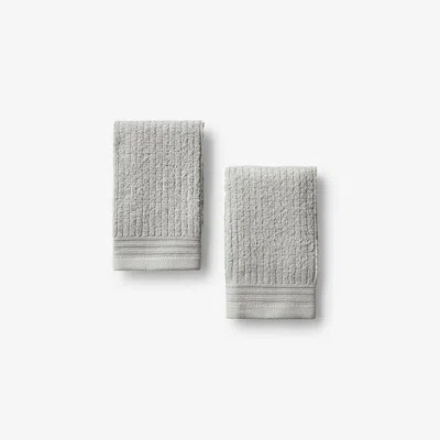 The Company Store Quick Dry Washcloths, Set Of 2 By Micro Cotton® In Gray