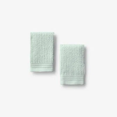 The Company Store Quick Dry Washcloths, Set Of 2 By Micro Cotton® In Green Tea
