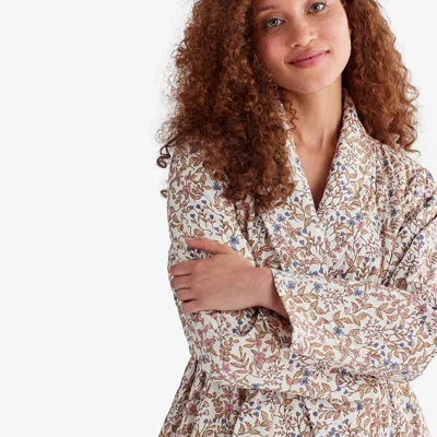The Company Store Quilted Printed Women's Robe In Neutral