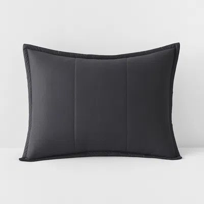 The Company Store Quilted Sham In Dark Gray
