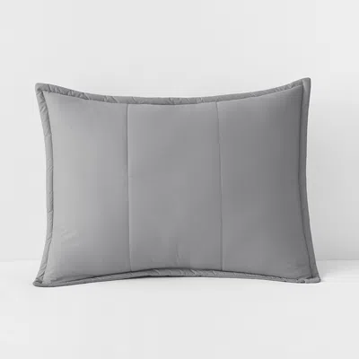 The Company Store Quilted Sham In Light Gray