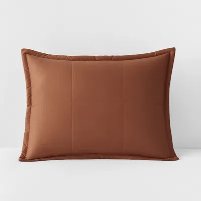 The Company Store Quilted Sham In Orange/coral