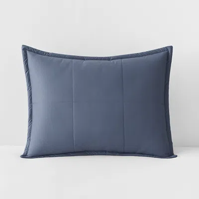 The Company Store Quilted Sham In Smoke Blue