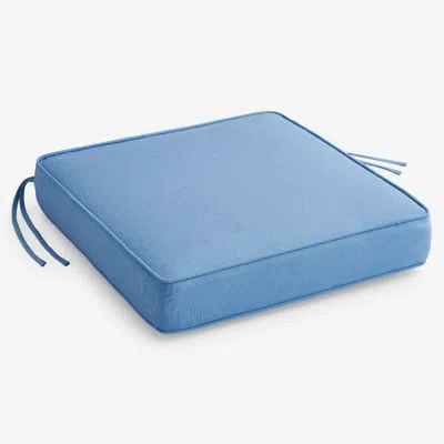 The Company Store Rain Boxed Edge Replacement Chair Cushion In Blue