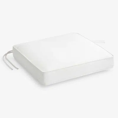 The Company Store Rain Boxed Edge Replacement Chair Cushion In White