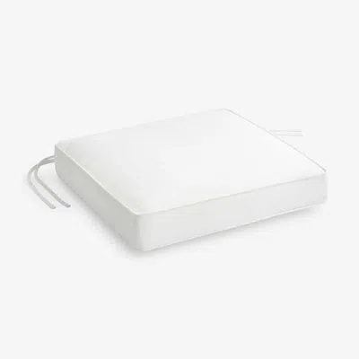 The Company Store Rain Boxed Edge Replacement Chair Cushion In White