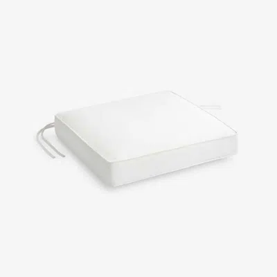 The Company Store Rain Boxed Edge Replacement Chair Cushion In White