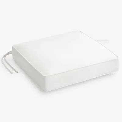 The Company Store Rain Boxed Edge Replacement Chair Cushion In White