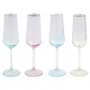 The Company Store Rainbow Assorted Champagne Flutes, Set Of 4 In Blue/green/multi