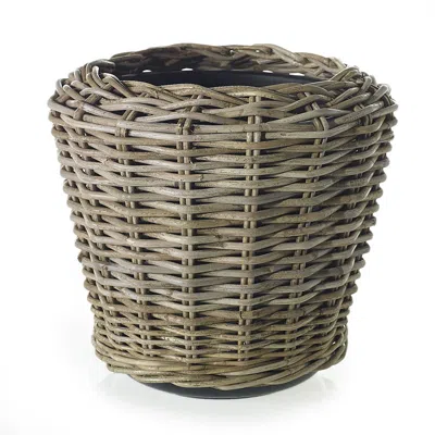 The Company Store Rattan Basket Planter In Brown