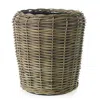 The Company Store Rattan Basket Planter In Brown