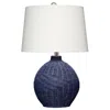 The Company Store Rattan Lamp In Indigo Blue