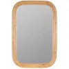 The Company Store Rectangle Bamboo Textured Frame Wall Mirror In Beige