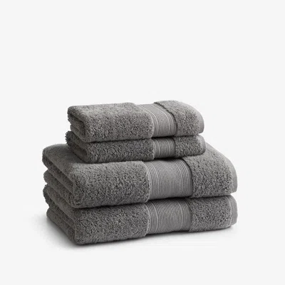 The Company Store Regal Egyptian Cotton 4-piece Bath & Hand Towel Set In Gray
