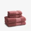 The Company Store Regal Egyptian Cotton 4-piece Bath & Hand Towel Set In Orange/coral/pink