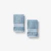 The Company Store Regal Egyptian Cotton Washcloths, Set Of 2 In Blue Sky