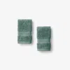 The Company Store Regal Egyptian Cotton Washcloths, Set Of 2 In Jade Green