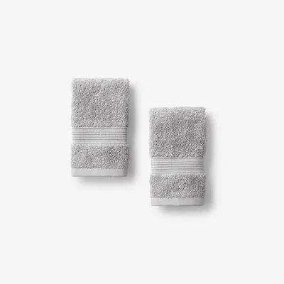 The Company Store Regal Egyptian Cotton Washcloths, Set Of 2 In Light Gray
