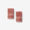 The Company Store Regal Egyptian Cotton Washcloths, Set Of 2 In Orange/coral/pink