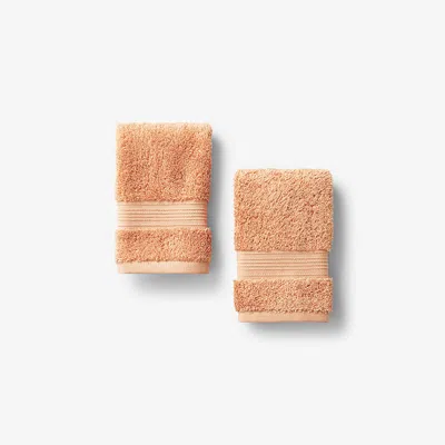 The Company Store Regal Egyptian Cotton Washcloths, Set Of 2 In Sandstone Orange