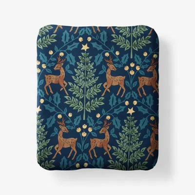 The Company Store Reindeer Classic Smooth Sateen Fitted Bed Sheet In Multi
