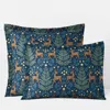 The Company Store Reindeer Classic Smooth Sateen Sham In Blue