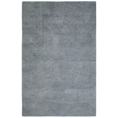 The Company Store Relief Hand Tufted Wool Rug In Blue