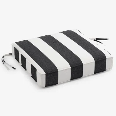 The Company Store Replacement Boxed Edge Chair Cushion In Black/white
