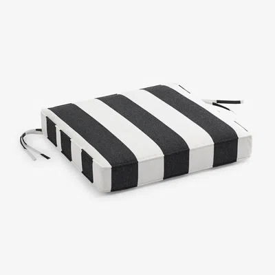 The Company Store Replacement Boxed Edge Chair Cushion In Black/white
