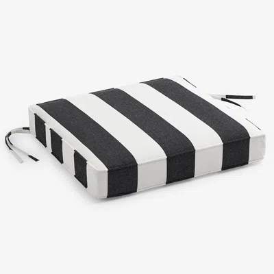 The Company Store Replacement Boxed Edge Chair Cushion In Black/white