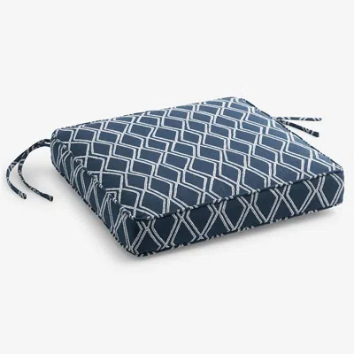 The Company Store Replacement Boxed Edge Chair Cushion In Blue