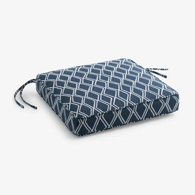 The Company Store Replacement Boxed Edge Chair Cushion In Blue
