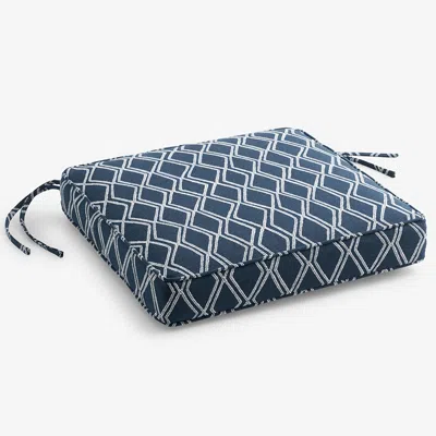 The Company Store Replacement Boxed Edge Chair Cushion In Blue